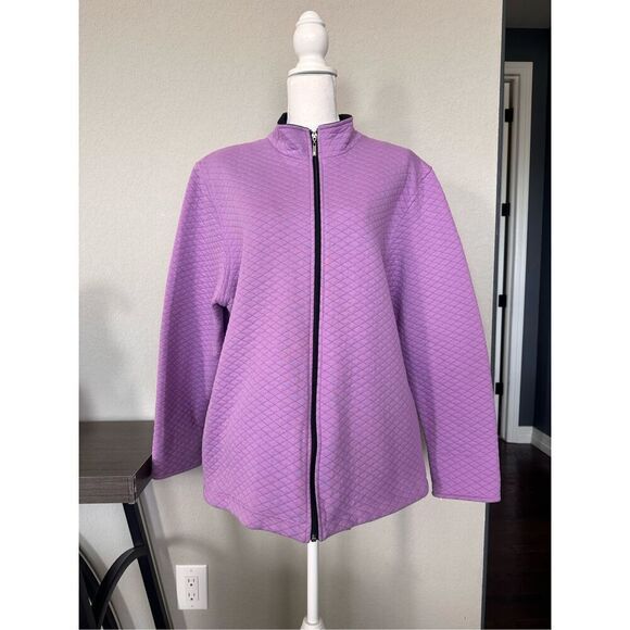Allison Daley Lavender Quilted Zip Up - Picture 1 of 8